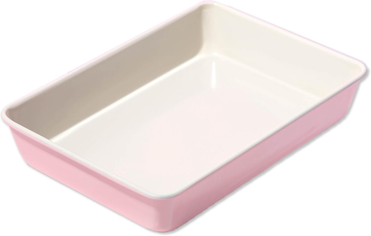 Nonstick Carbon Steel Bakeware Collection, 13-Inch x 9-Inch Multipurpose Pan, Dishwasher Safe, Made without PFOA and PFAS, Pink Cream Two-Tone