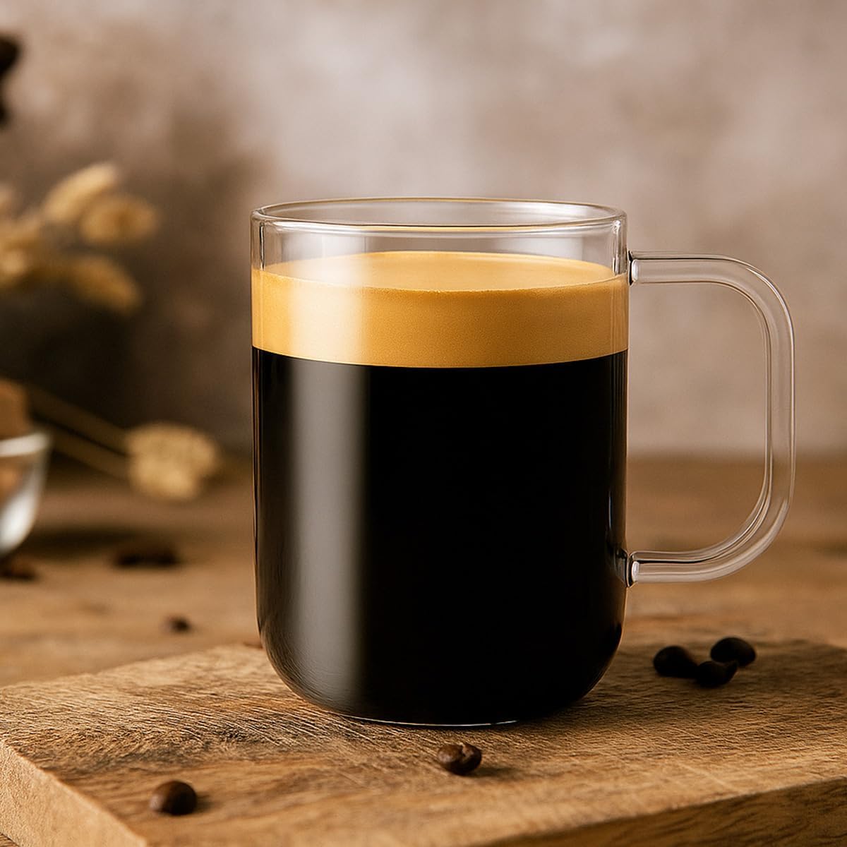 Glass Mugs 20 oz Set of 2, Extra Large Clear Glass Cup with Handle for Hot/Cold Coffee Tea Beverage, Drinking Glasses - Image 2