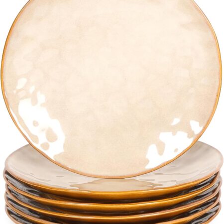 Wavy-rim ceramic Western-style dinner plate