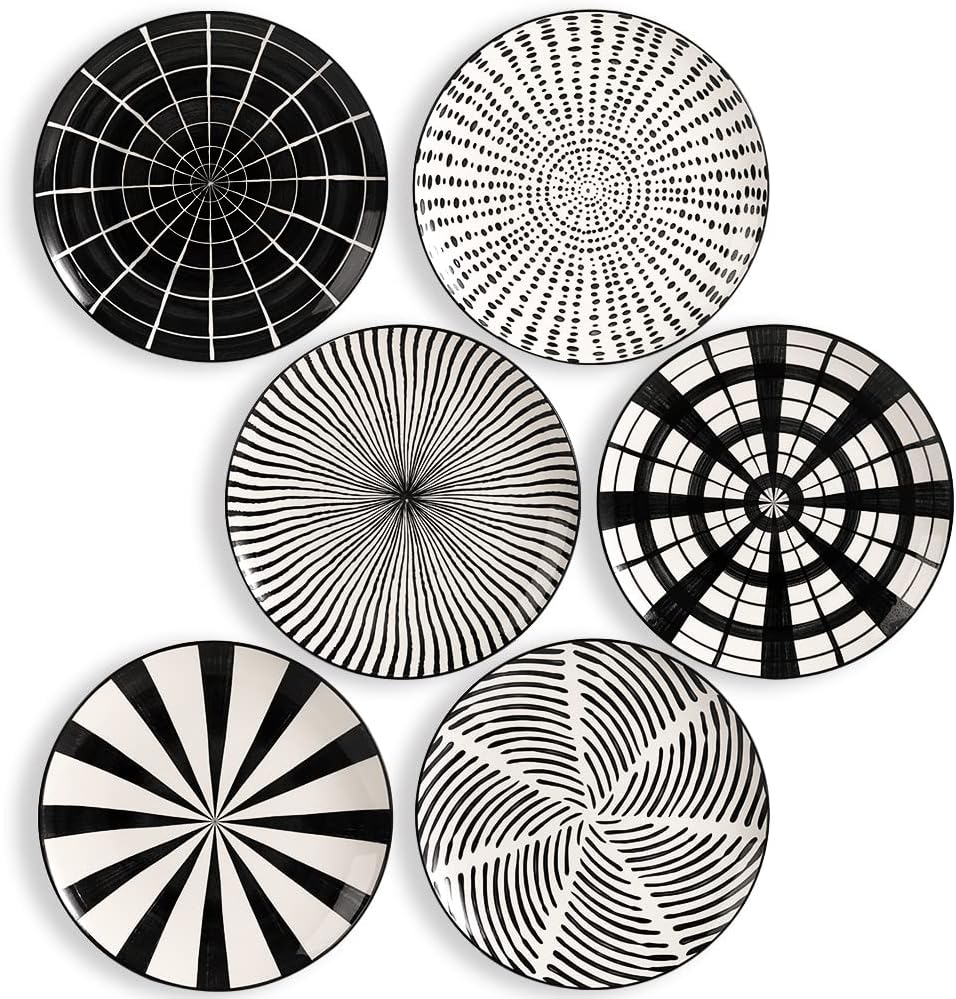 Hand-painted glazed ceramic dinner plate