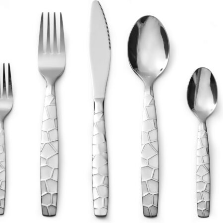 20-Piece Stainless Steel Flatware Silverware Cutlery Set, Include Knife/Fork/Spoon, Mirror Polished, Dishwasher Safe, Service for 4