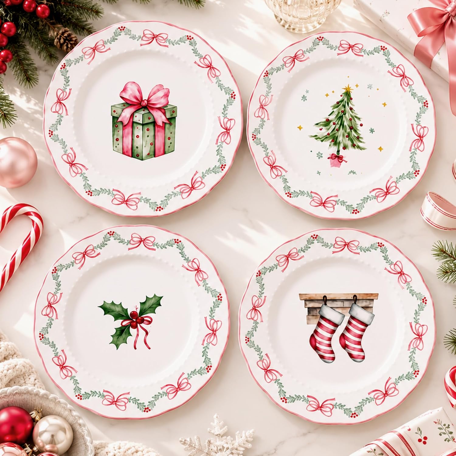 Holiday ceramic dinnerware set