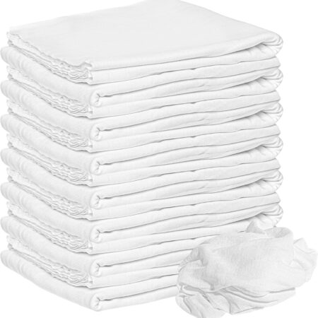 New Lint Free Rags 100% Cotton for Cleaning, Soft Cloth TShirt Material for Cast Iron, Staining Wood, Dust Rags, Shoe Polishing (18"x18") 15 Pack