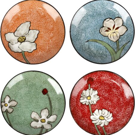 Hand-painted large ceramic dinner plate