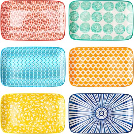 Rectangular ceramic dinner plate set